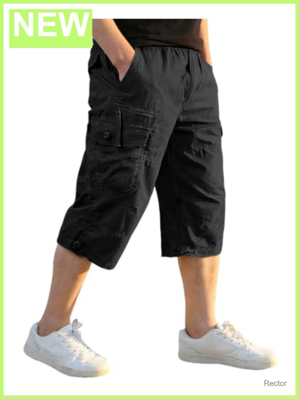 Men's Cotton Cargo Shorts Knee Length Summer Casual Utility Bottoms